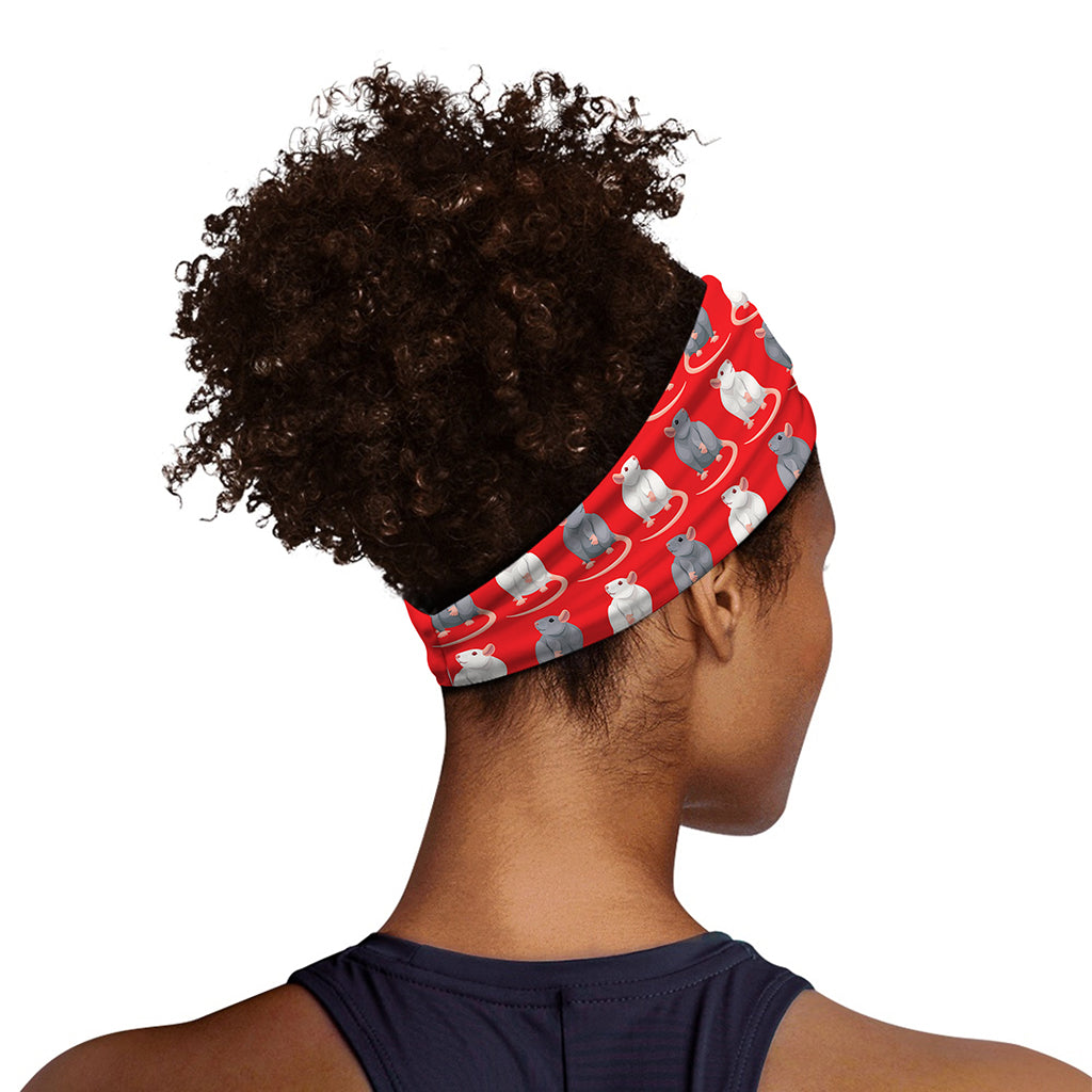 Chinese Rat Zodiac Pattern Print Sports Headband