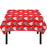 Chinese Rat Zodiac Pattern Print Tablecloth
