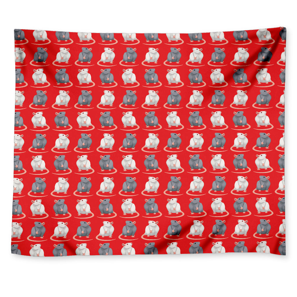 Chinese Rat Zodiac Pattern Print Tapestry