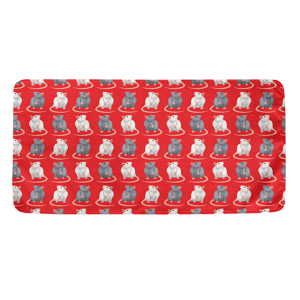 Chinese Rat Zodiac Pattern Print Towel