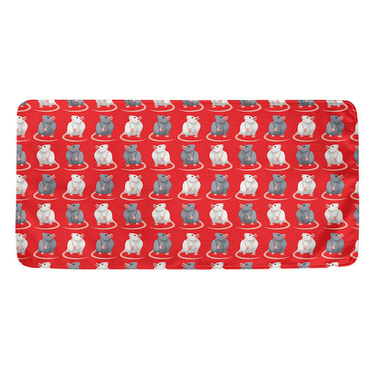 Chinese Rat Zodiac Pattern Print Towel