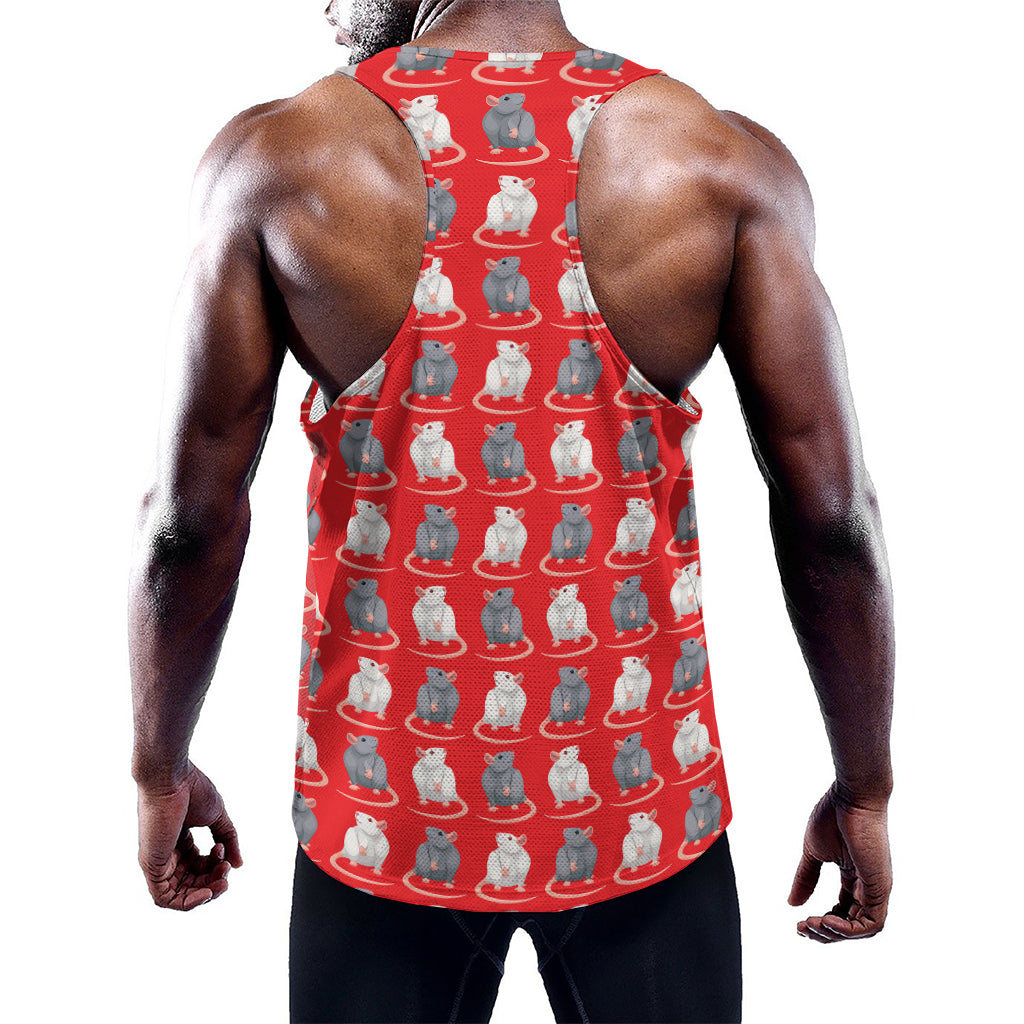 Chinese Rat Zodiac Pattern Print Training Tank Top