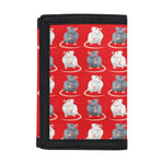 Chinese Rat Zodiac Pattern Print Trifold Wallet