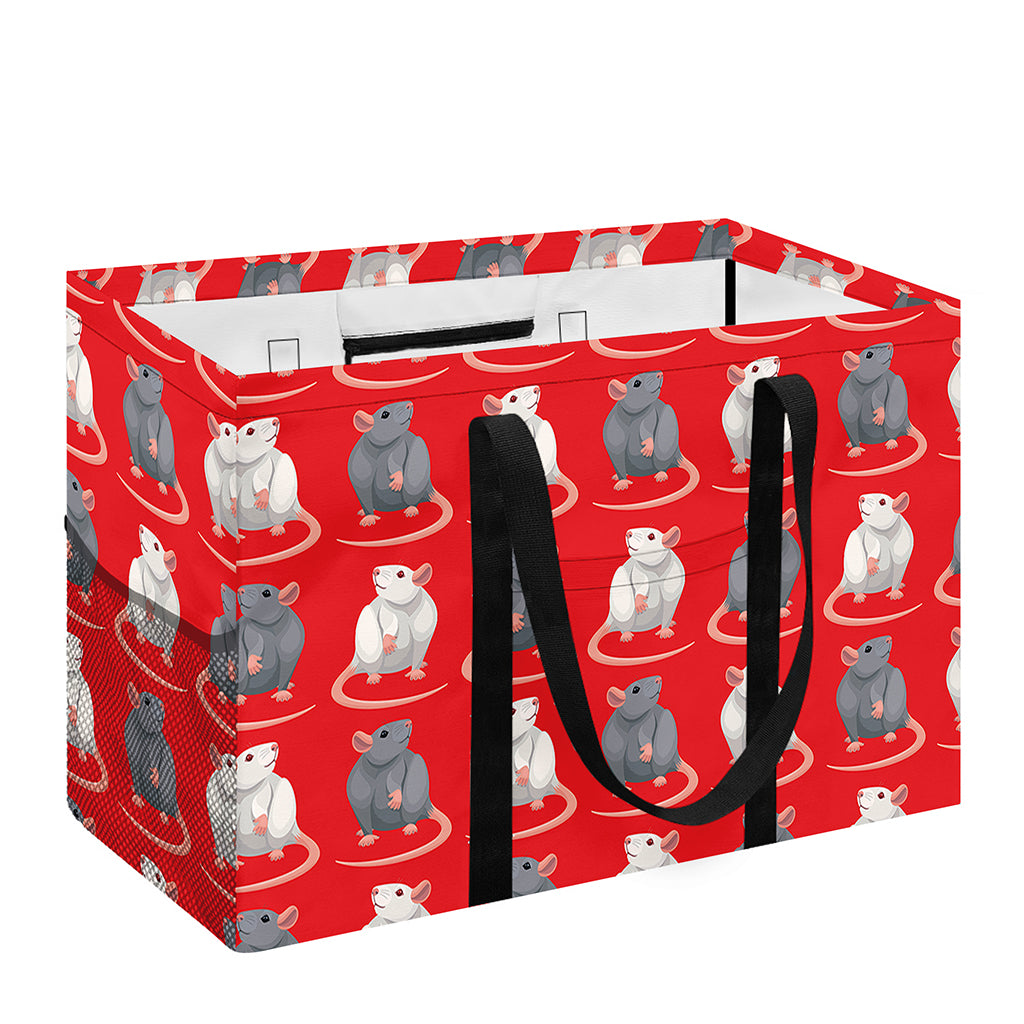Chinese Rat Zodiac Pattern Print Utility Tote Bag