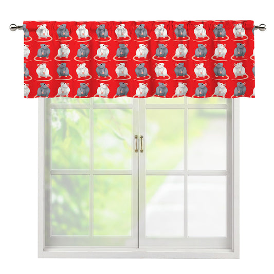 Chinese Rat Zodiac Pattern Print Window Valance