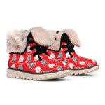 Chinese Rat Zodiac Pattern Print Winter Boots