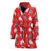 Chinese Rat Zodiac Pattern Print Women's Bathrobe