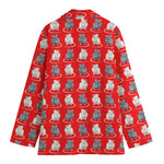 Chinese Rat Zodiac Pattern Print Women's Blazer