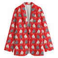 Chinese Rat Zodiac Pattern Print Women's Cotton Blazer
