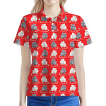 Chinese Rat Zodiac Pattern Print Women's Polo Shirt