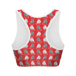Chinese Rat Zodiac Pattern Print Women's Sports Bra