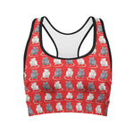 Chinese Rat Zodiac Pattern Print Women's Sports Bra