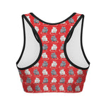 Chinese Rat Zodiac Pattern Print Women's Sports Bra