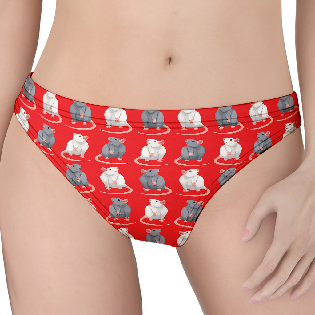 Chinese Rat Zodiac Pattern Print Women's Thong