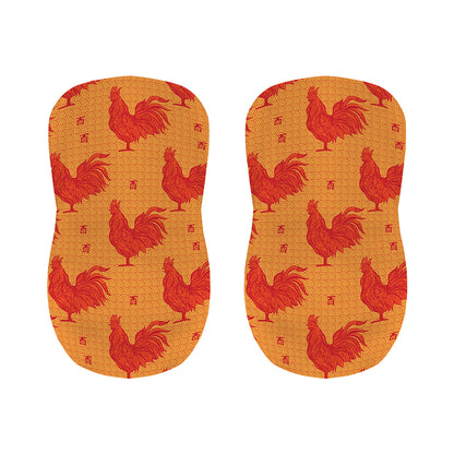 Chinese Rooster Pattern Print Bar Stool Covers