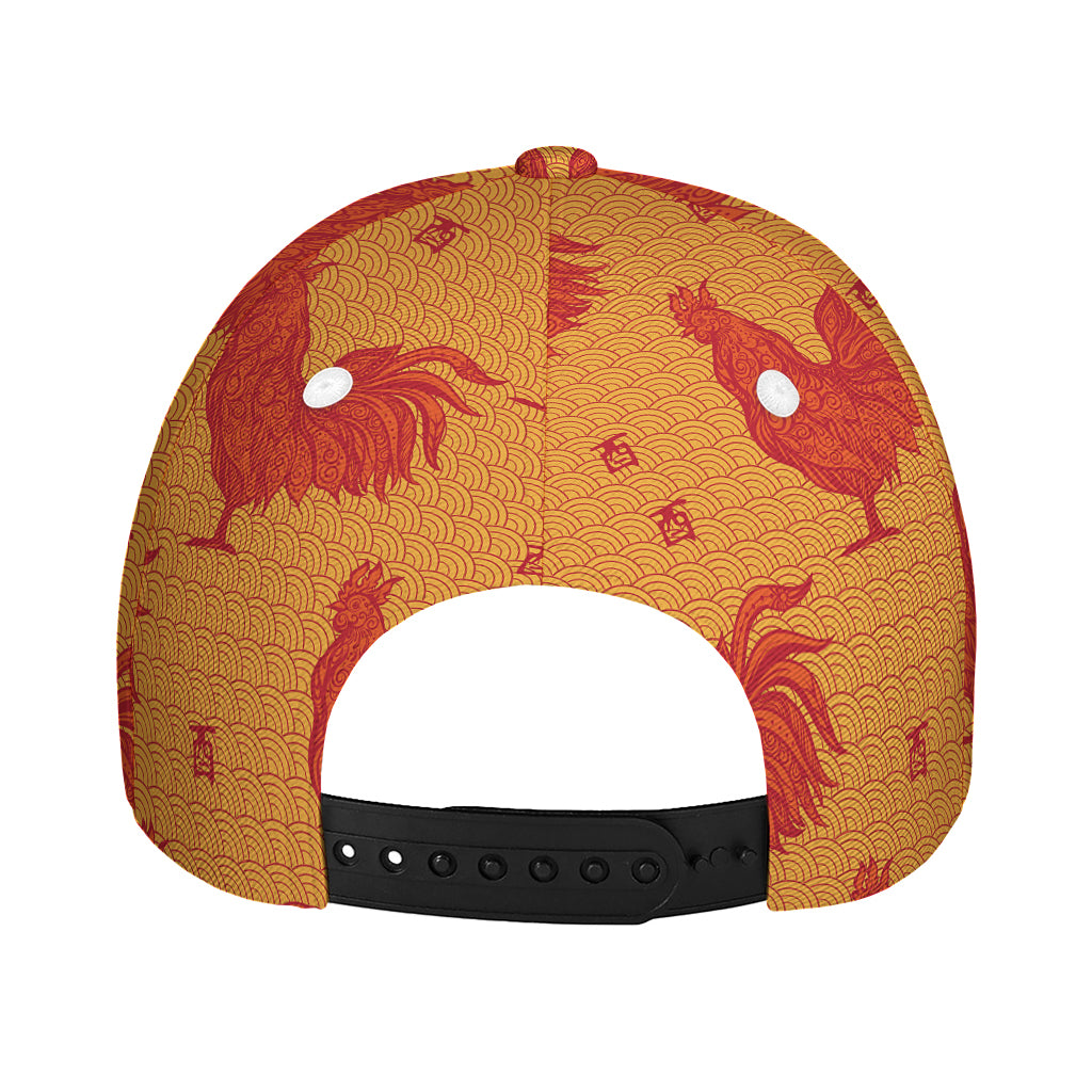 Chinese Rooster Pattern Print Baseball Cap