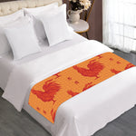 Chinese Rooster Pattern Print Bed Runner