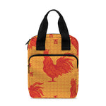 Chinese Rooster Pattern Print Bible Tote Bag