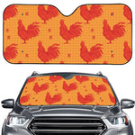 Chinese Rooster Pattern Print Car Windshield Sun Shade