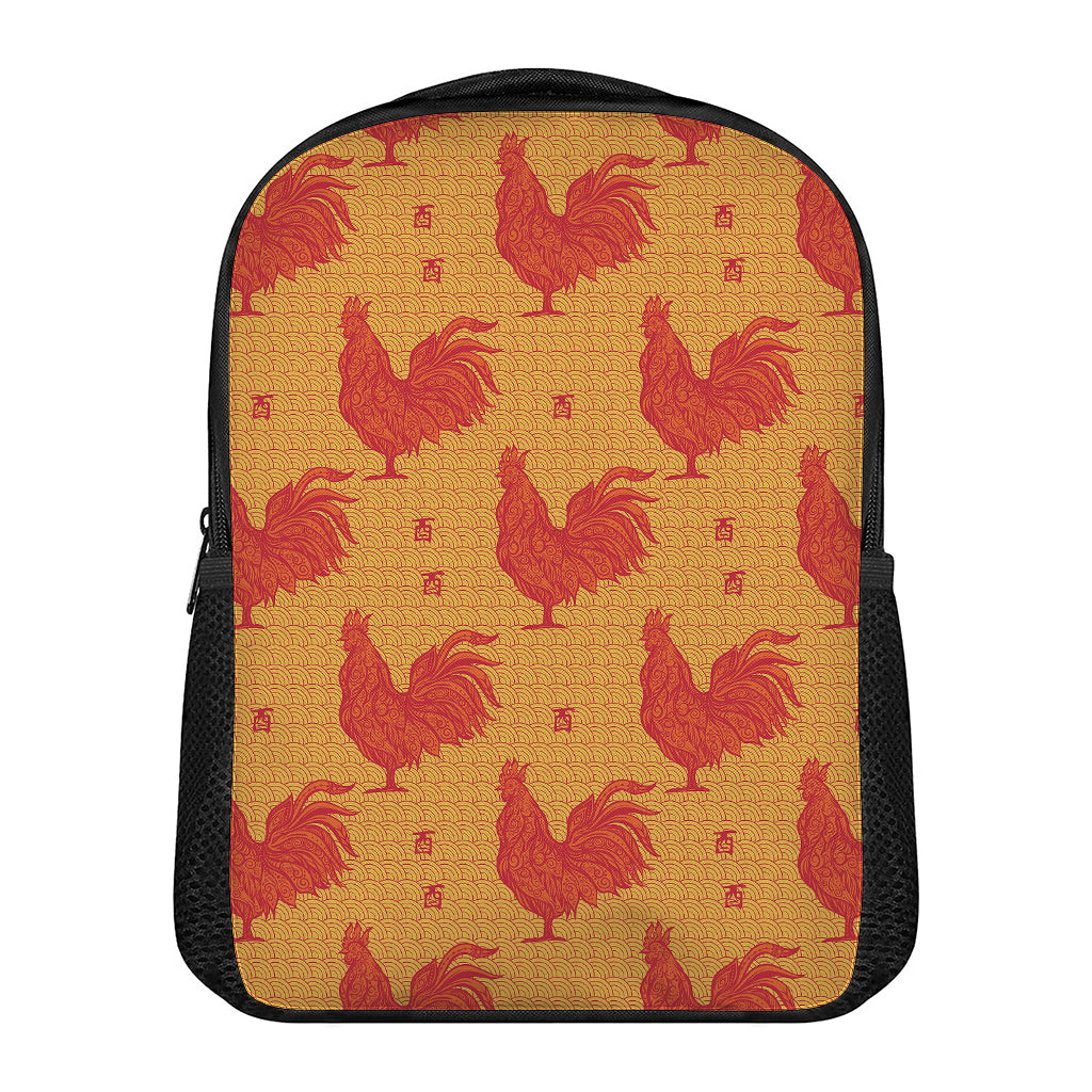 Chinese Rooster Pattern Print Casual Backpack