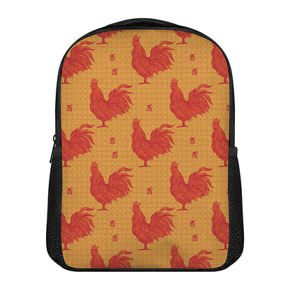 Chinese Rooster Pattern Print Casual Backpack