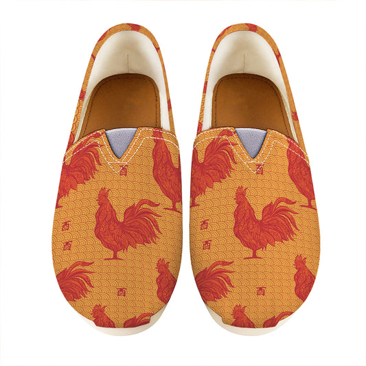 Chinese Rooster Pattern Print Casual Shoes