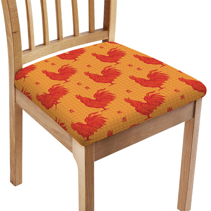 Chinese Rooster Pattern Print Chair Cushion Cover