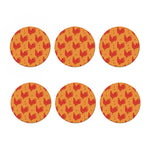 Chinese Rooster Pattern Print Coaster Set