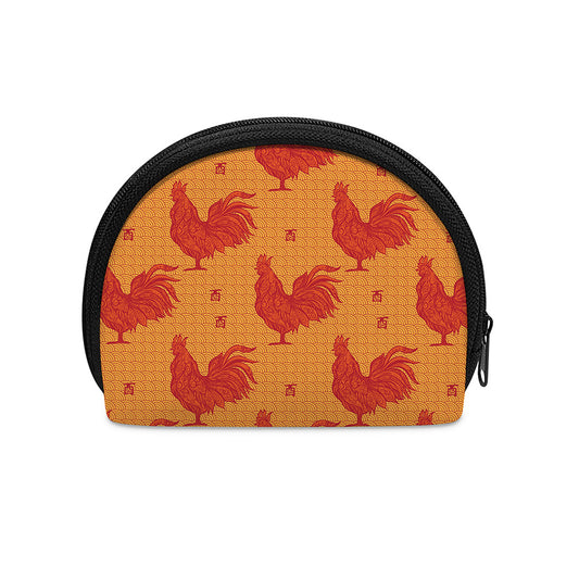 Chinese Rooster Pattern Print Coin Purse