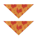 Chinese Rooster Pattern Print Dog Bandana