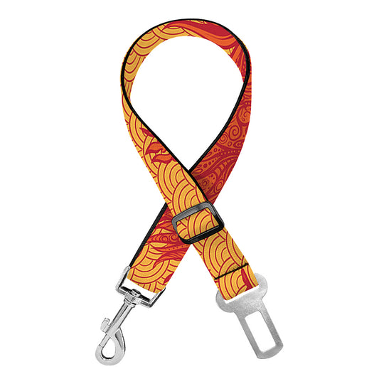 Chinese Rooster Pattern Print Dog Seat Belt