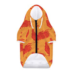 Chinese Rooster Pattern Print Dog Zip Up Hoodie