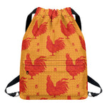 Chinese Rooster Pattern Print Drawstring Backpack