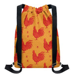 Chinese Rooster Pattern Print Drawstring Backpack