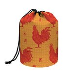 Chinese Rooster Pattern Print Drawstring Makeup Bag