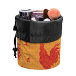 Chinese Rooster Pattern Print Drawstring Makeup Bag