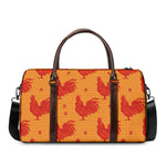 Chinese Rooster Pattern Print Duffle Bag