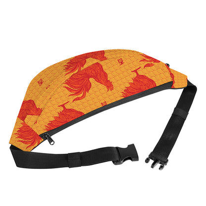 Chinese Rooster Pattern Print Fanny Pack