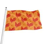 Chinese Rooster Pattern Print Flag