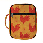 Chinese Rooster Pattern Print Front Pocket Bible Bag