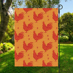 Chinese Rooster Pattern Print Garden Flag