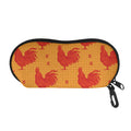 Chinese Rooster Pattern Print Glasses Case