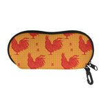 Chinese Rooster Pattern Print Glasses Case