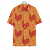 Chinese Rooster Pattern Print Hawaiian Shirt