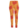 Chinese Rooster Pattern Print High-Waisted Pocket Leggings