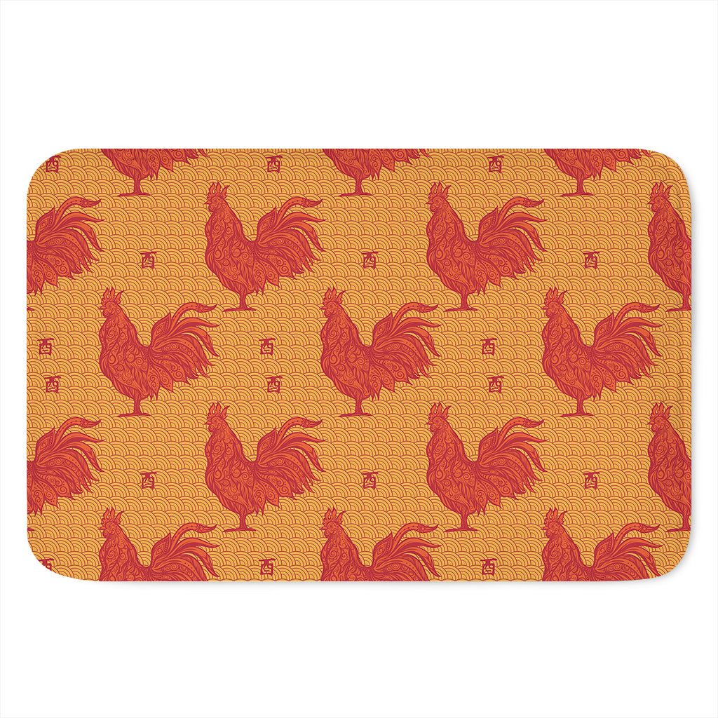 Chinese Rooster Pattern Print Indoor Door Mat
