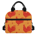 Chinese Rooster Pattern Print Insulated Lunch Bag