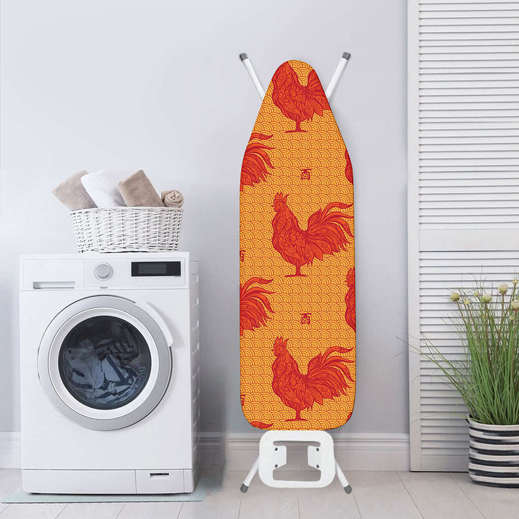 Chinese Rooster Pattern Print Ironing Board Cover