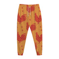 Chinese Rooster Pattern Print Jogger Pants