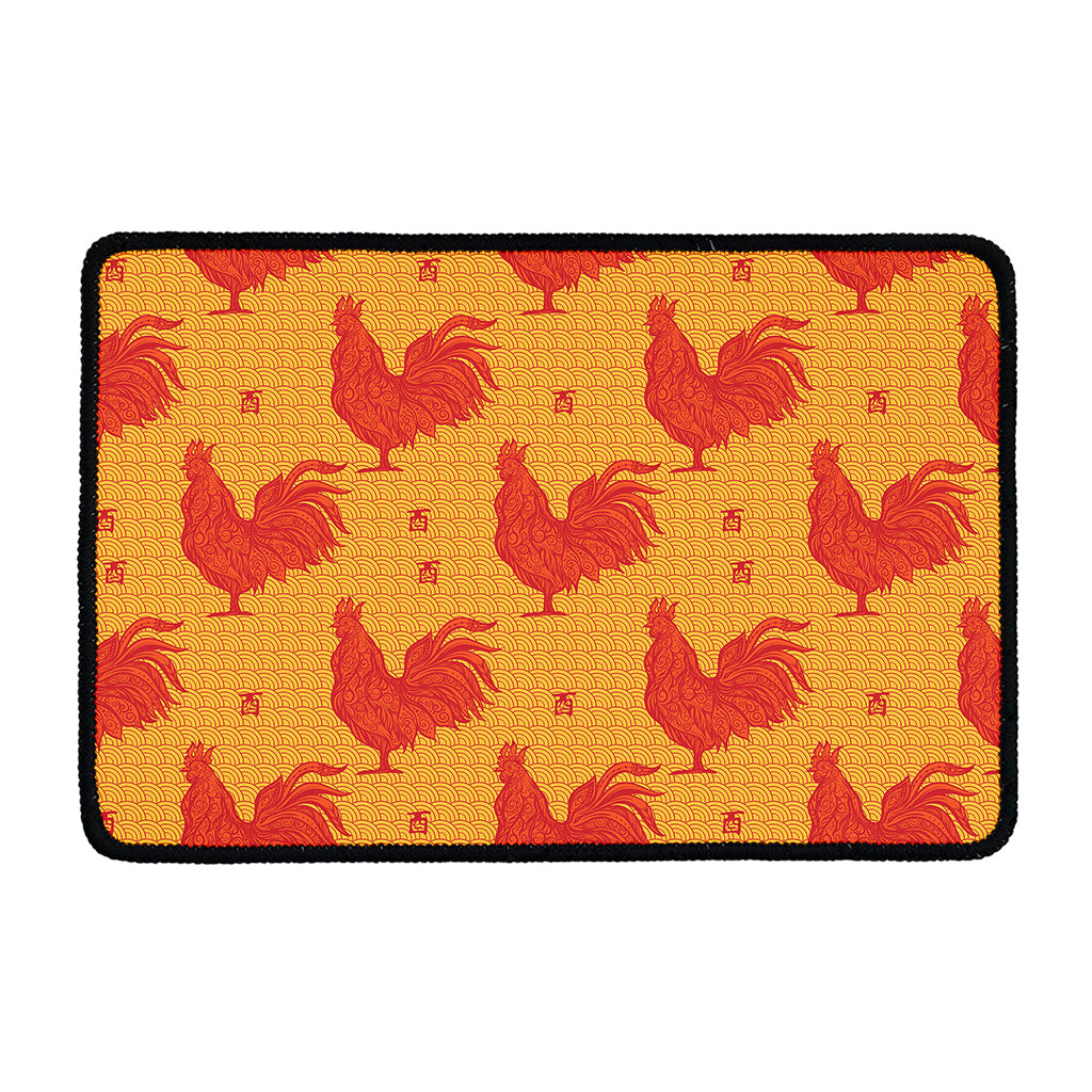 Chinese Rooster Pattern Print Kitchen Mat